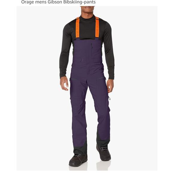Orage Men’s Ski Snow Bib Pants Purple/Black Sz Large Waterproof Technical Shell - Picture 1 of 16